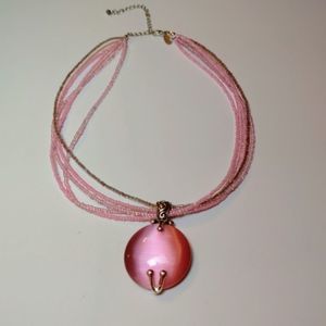 Premier Design Pink Cats Eye Pendant Necklace 1413